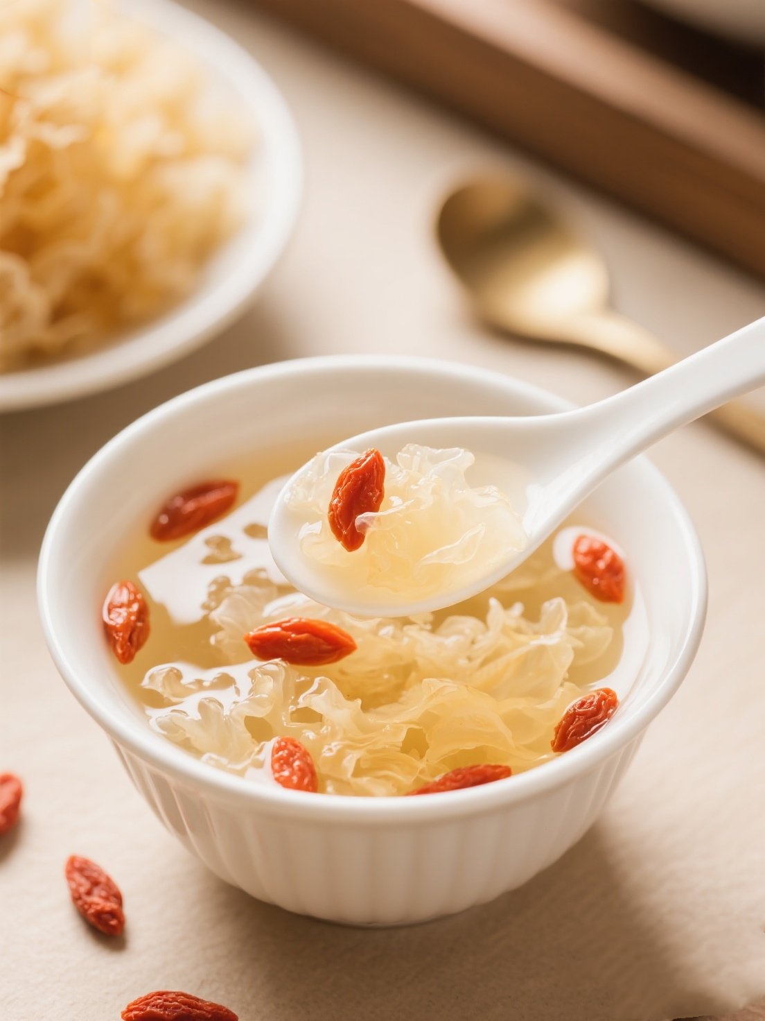 Goji and white fungus soup