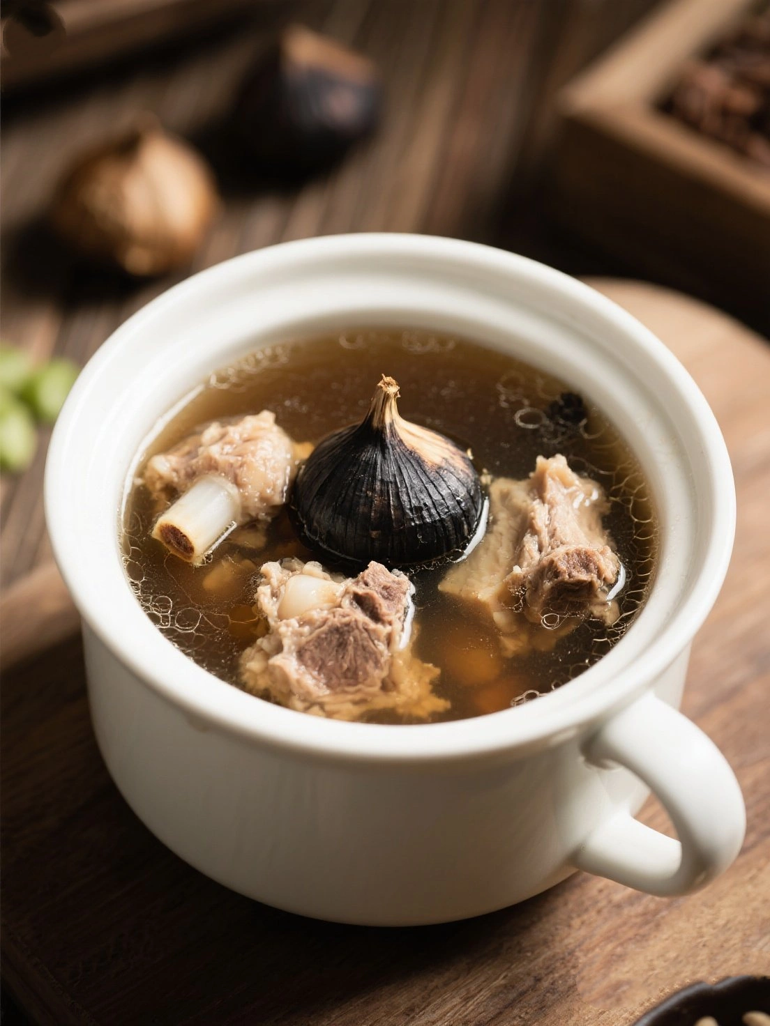 Black Garlic Pork Rib Soup