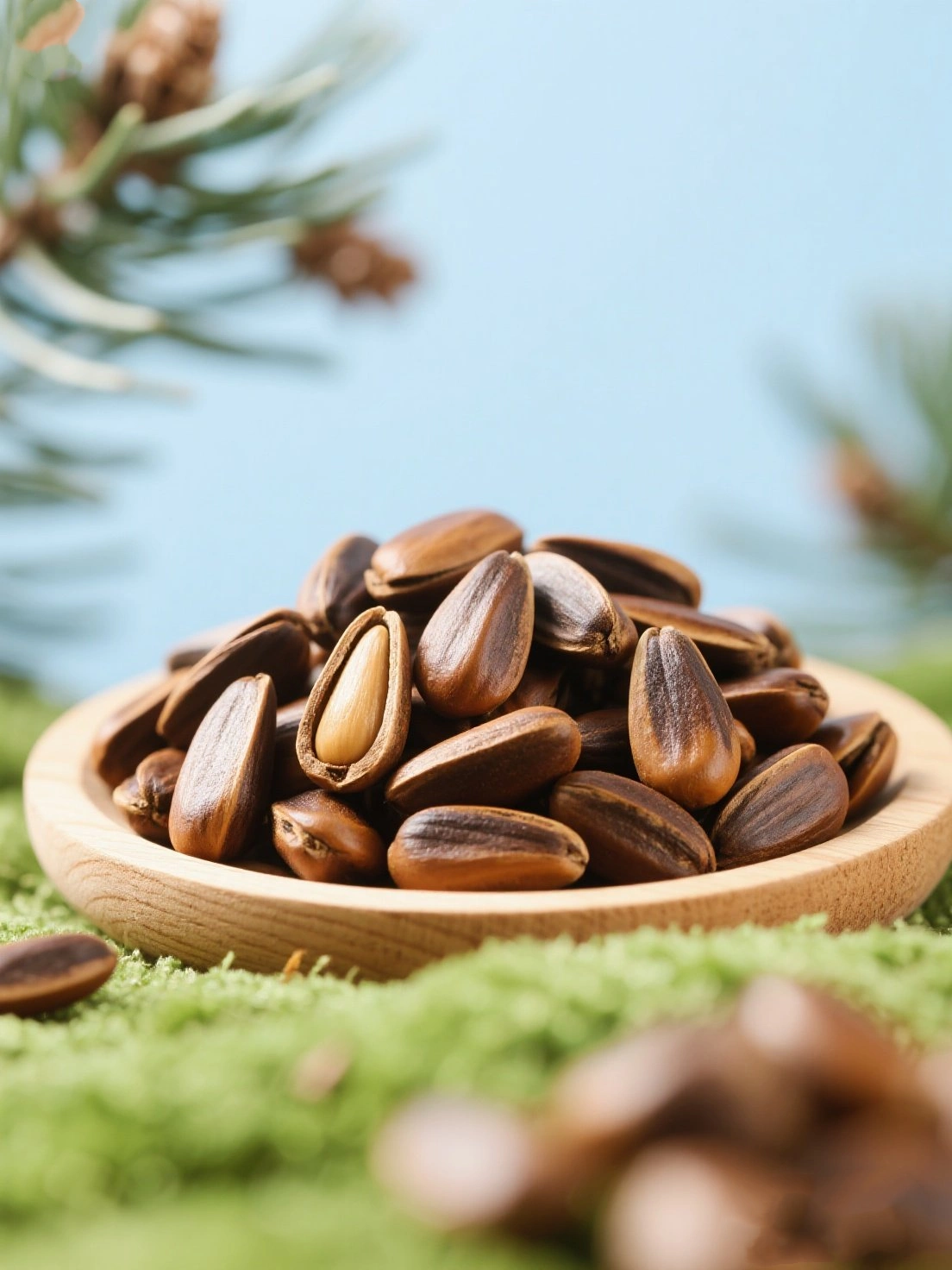 Black Pine Nuts Close-up