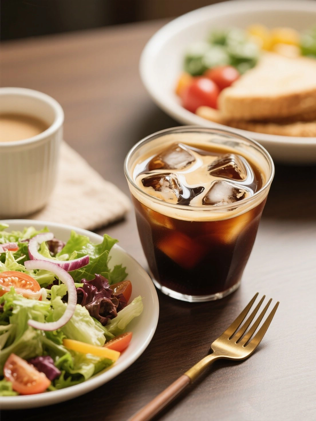 Cold Brew and Salad