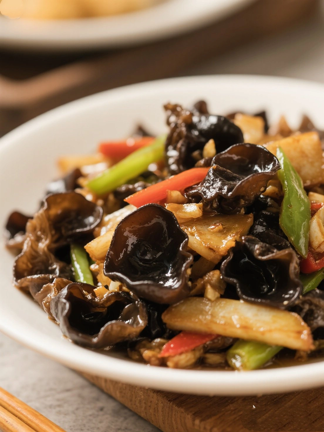 Stir-fried Black Fungus with Pork
