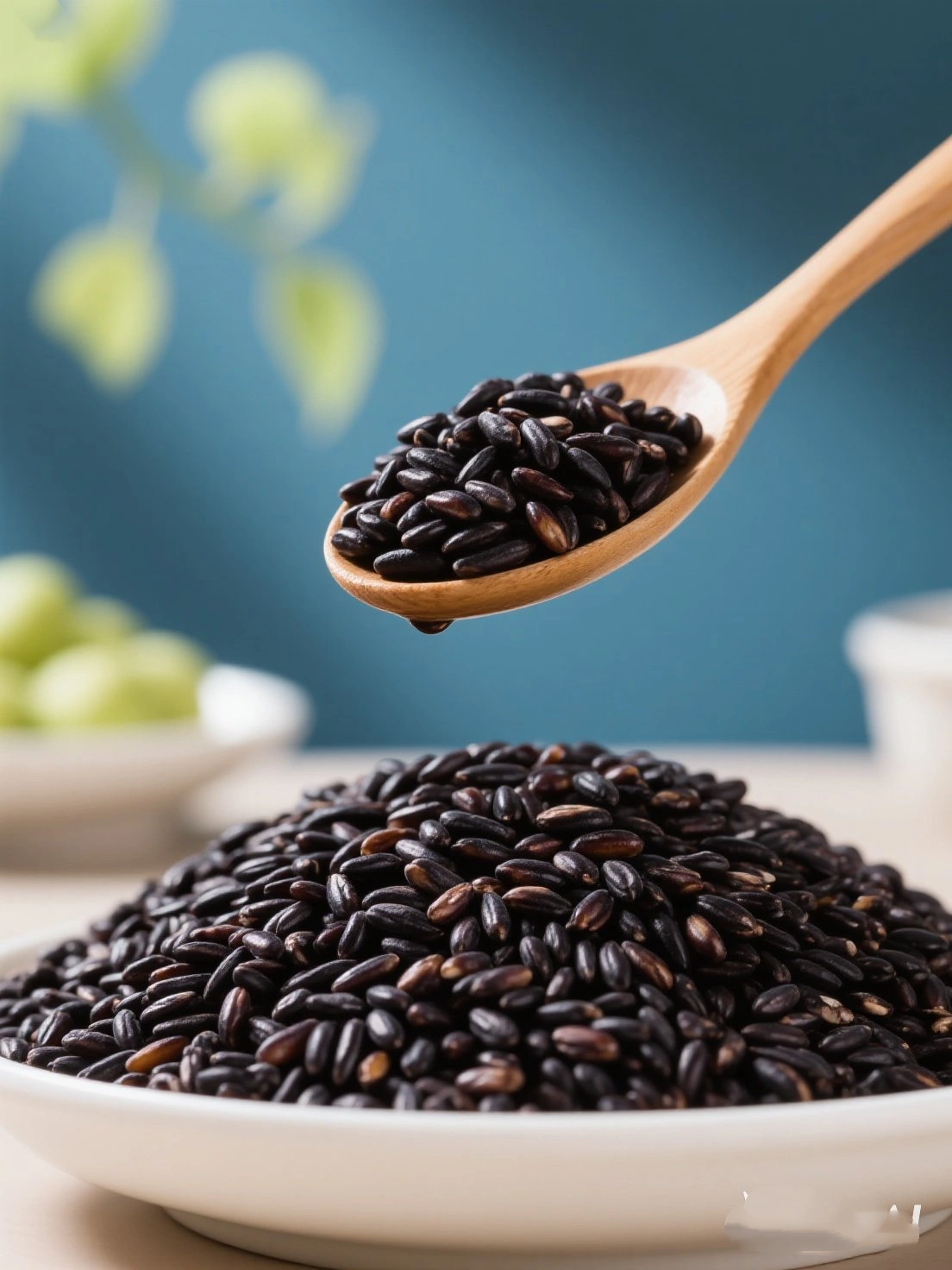 Raw Black Rice Grains