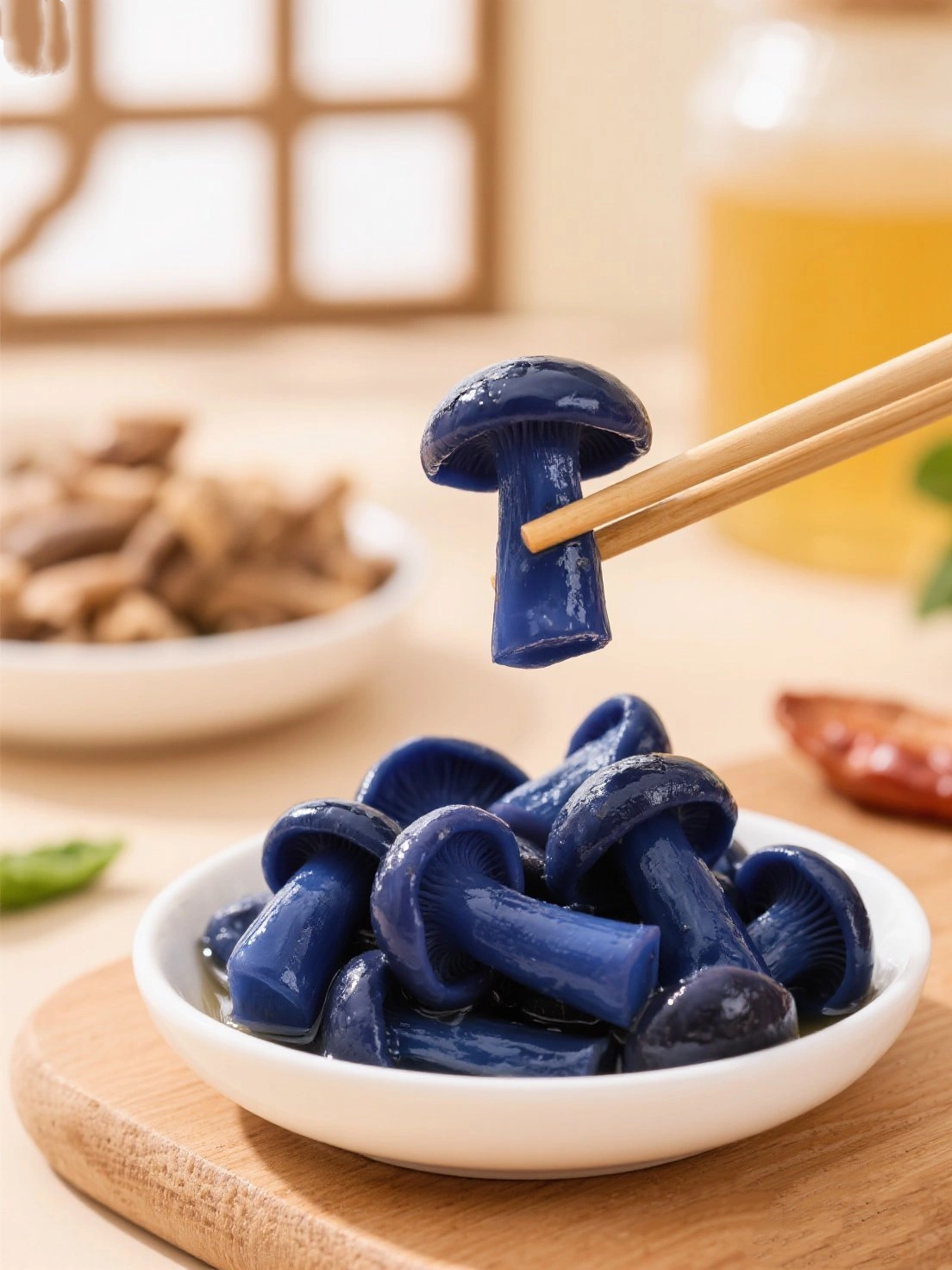 Pickled Blue Mushrooms