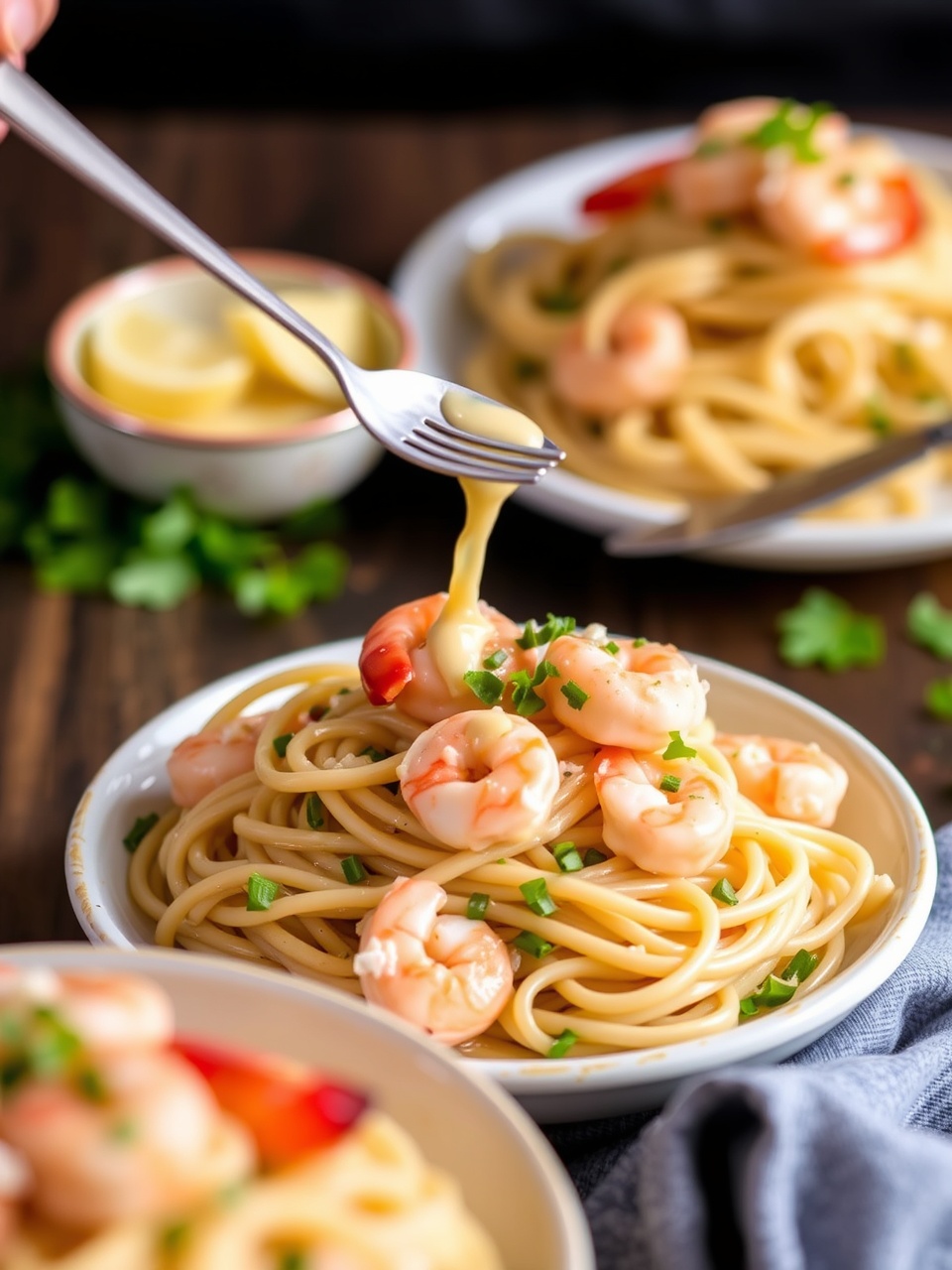 Creamy Blue Shrimp Pasta