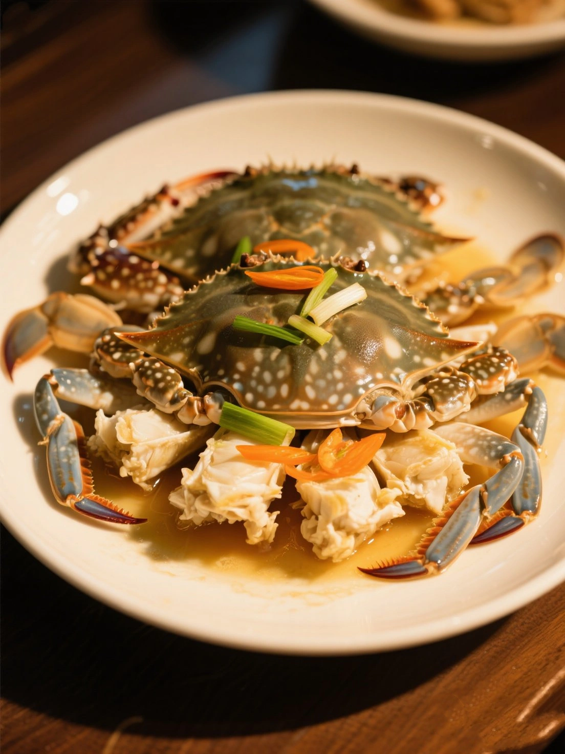 Ginger-Scallion Steamed Crab