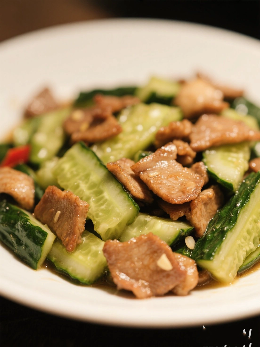 Stir fried Pork with Cucumber