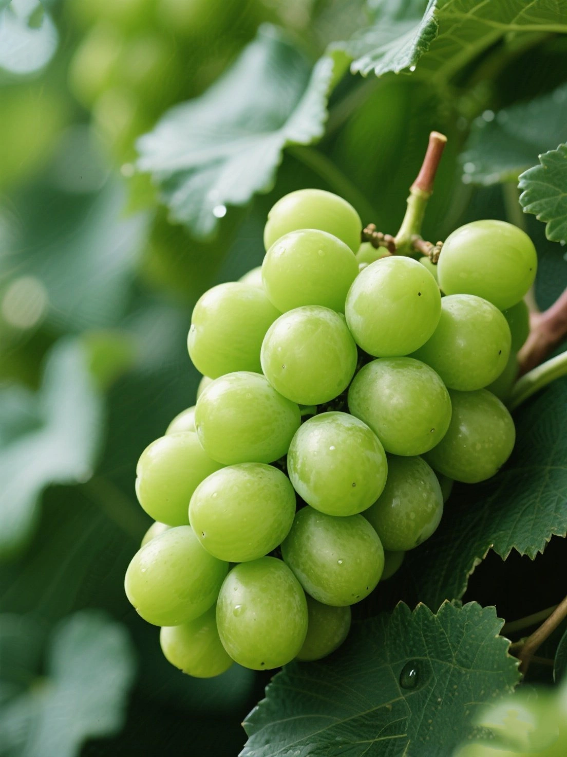 Green Grapes on Vine