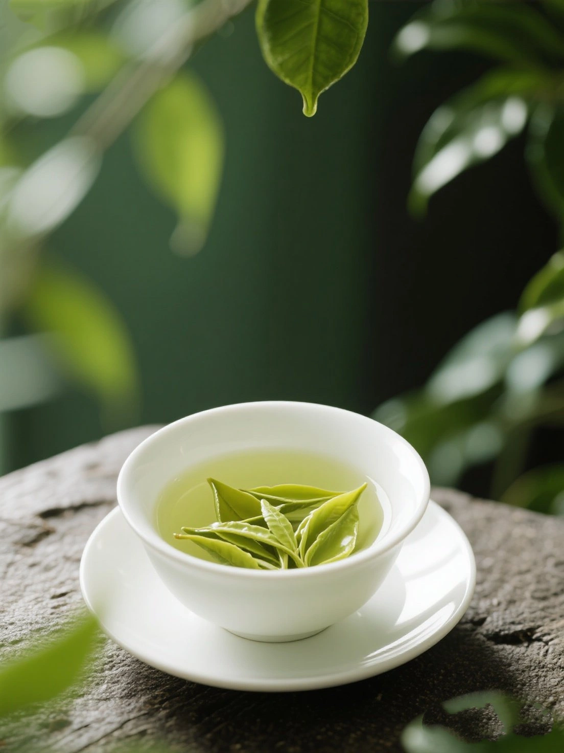 Fresh Green Tea Leaves