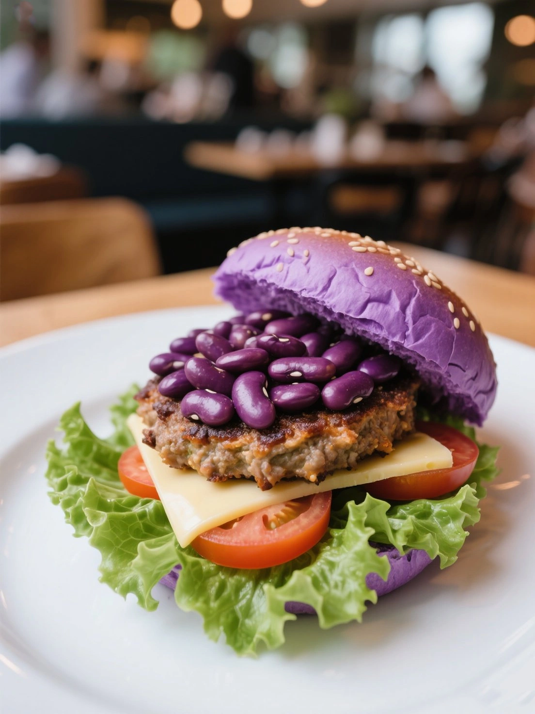 Purple Kidney Bean Burger