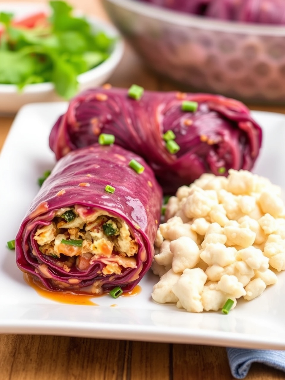 Stuffed Purple Cabbage Rolls