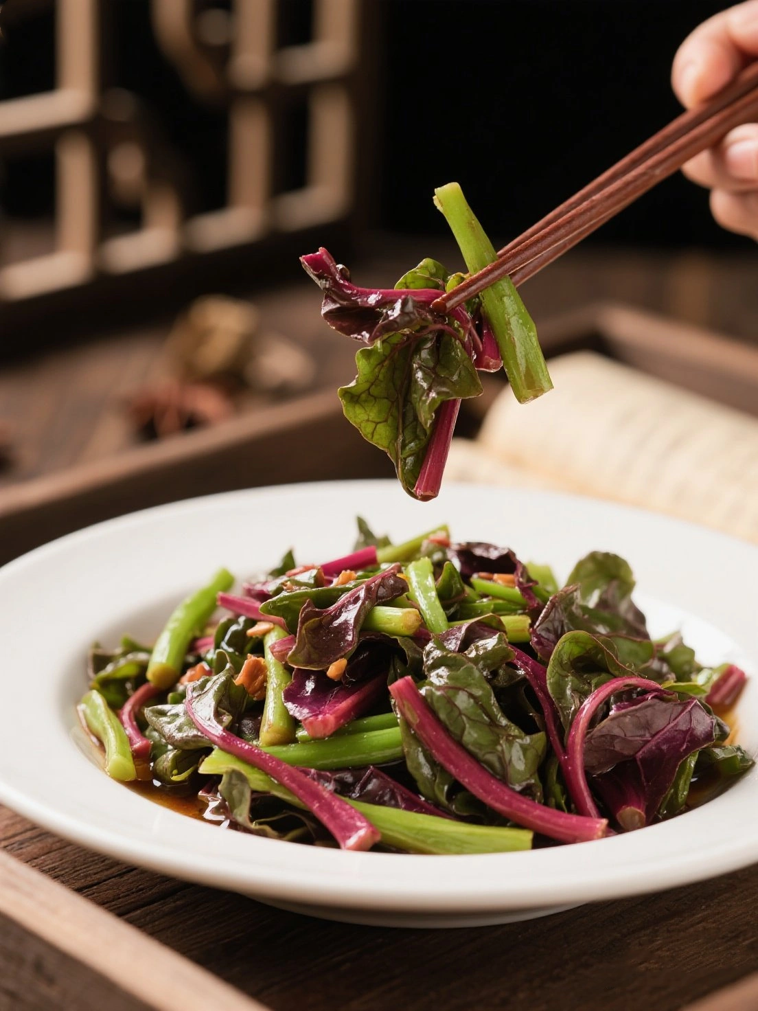 Stir-fried Purple Amaranth