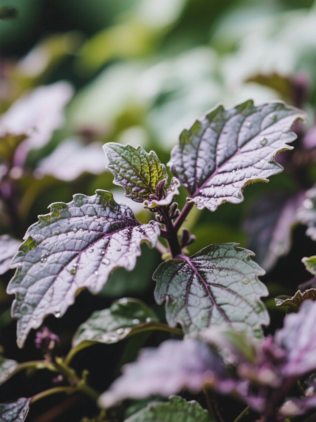 Fresh Purple Perilla Leaves