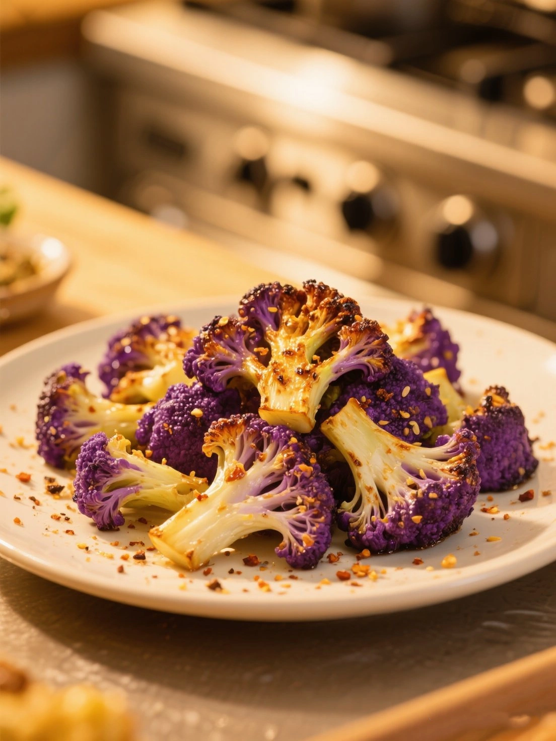 Roasted Purple Broccoli